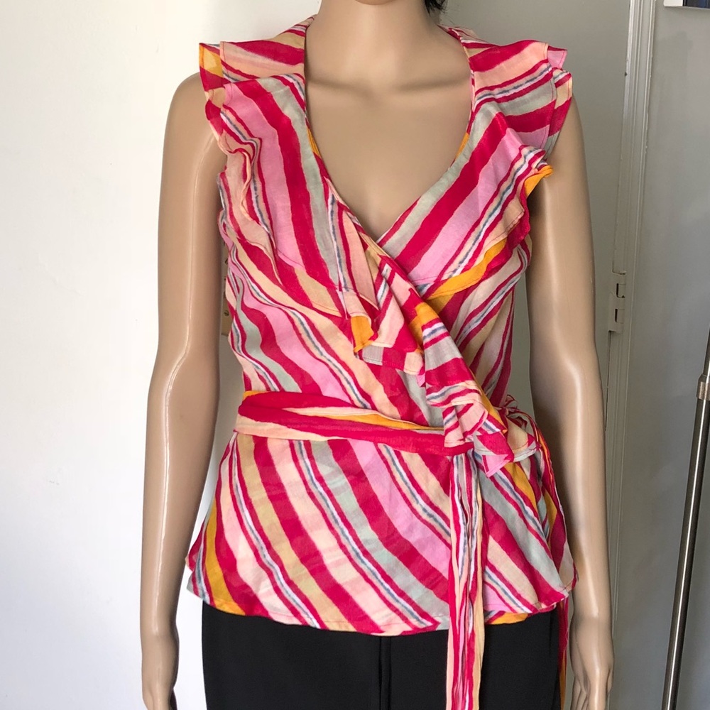 Ralph Lauren multicolored wrap blouse Sz XS